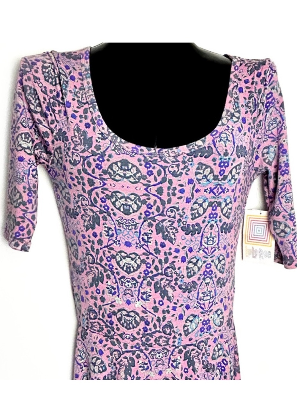 Lula Roe Purple and Pink Patterned Dress *NWT*